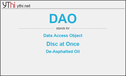 What does DAO mean? What is the full form of DAO?