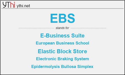 What does EBS mean? What is the full form of EBS?