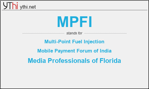 What does MPFI mean? What is the full form of MPFI?