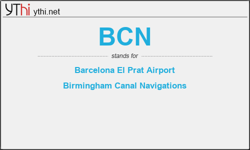 What does BCN mean? What is the full form of BCN?