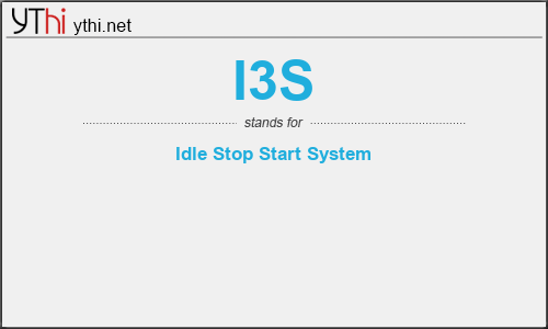 What does I3S mean? What is the full form of I3S?