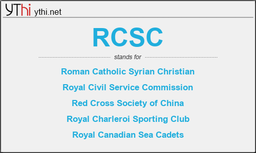 What does RCSC mean? What is the full form of RCSC?