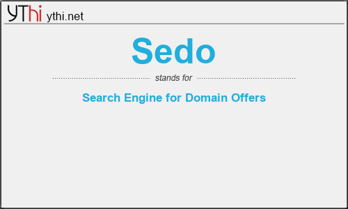 What does SEDO mean? What is the full form of SEDO?