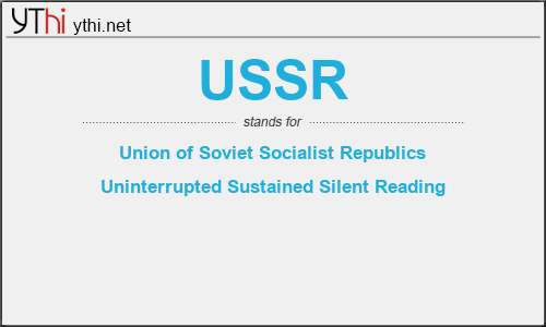 What does USSR mean? What is the full form of USSR?