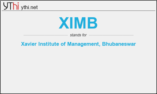 What does XIMB mean? What is the full form of XIMB?