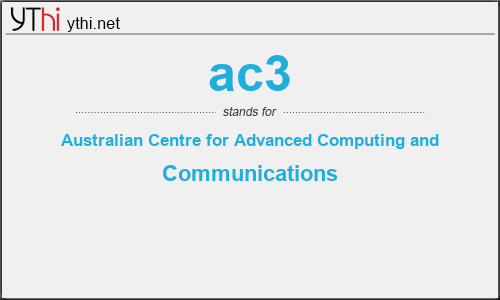 What does AC3 mean? What is the full form of AC3?