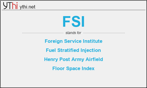 What does FSI mean? What is the full form of FSI?