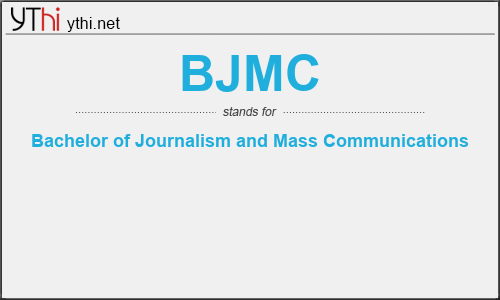 What does BJMC mean? What is the full form of BJMC?