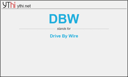 What does DBW mean? What is the full form of DBW?