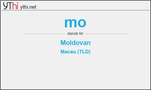 What does MO mean? What is the full form of MO?