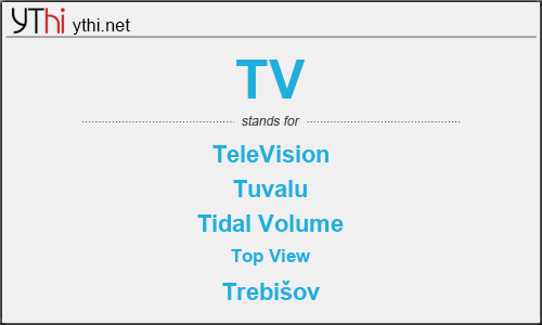 What does TV mean? What is the full form of TV?
