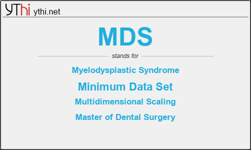 What does MDS mean? What is the full form of MDS?