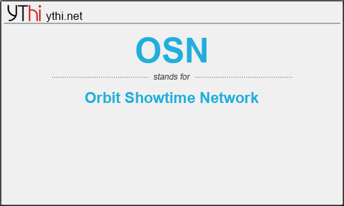 What does OSN mean? What is the full form of OSN?