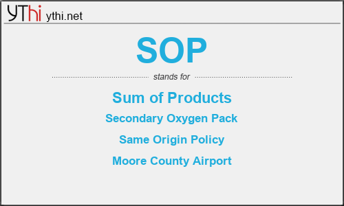 What does SOP mean? What is the full form of SOP?