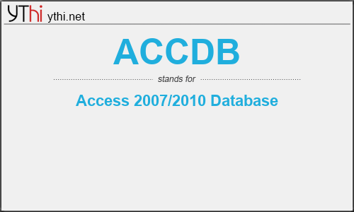 What does ACCDB mean? What is the full form of ACCDB?