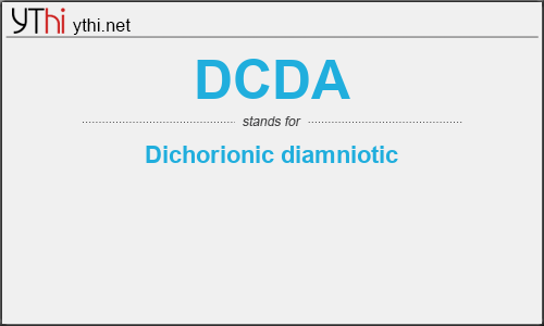 What does DCDA mean? What is the full form of DCDA?