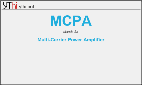 What does MCPA mean? What is the full form of MCPA?