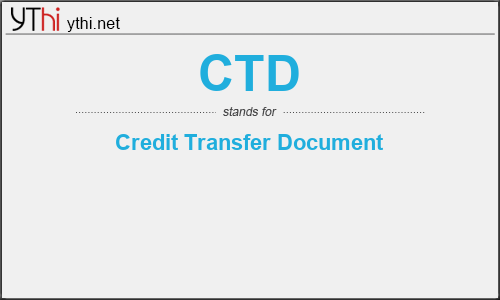 What does CTD mean? What is the full form of CTD?