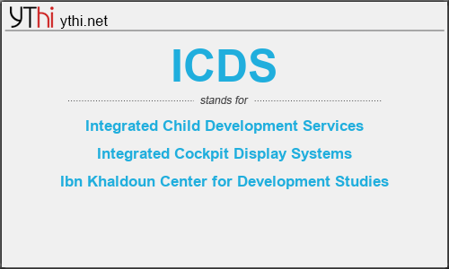 What does ICDS mean? What is the full form of ICDS?