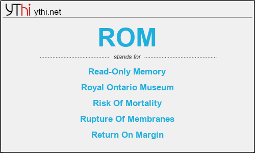 What does ROM mean? What is the full form of ROM?