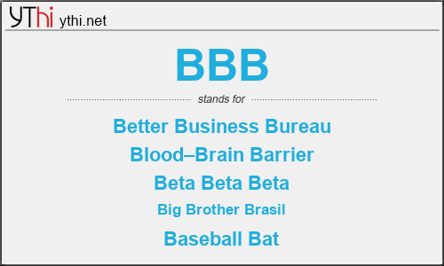 What does BBB mean? What is the full form of BBB?