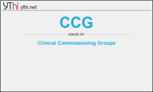 What does CCG mean? What is the full form of CCG?