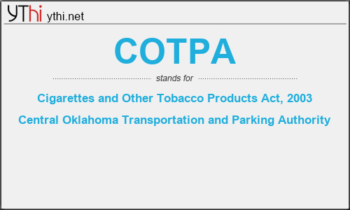 What does COTPA mean? What is the full form of COTPA?