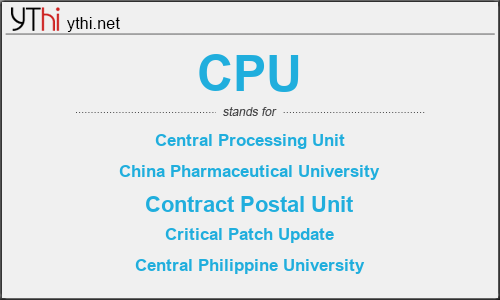 What does CPU mean? What is the full form of CPU?
