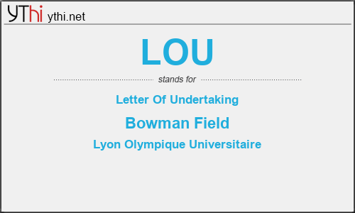 What does LOU mean? What is the full form of LOU?