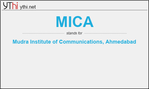 What does MICA mean? What is the full form of MICA?