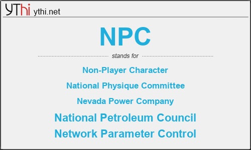 What does NPC mean? What is the full form of NPC?