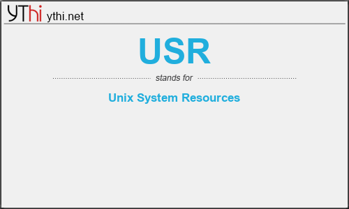 What does USR mean? What is the full form of USR?