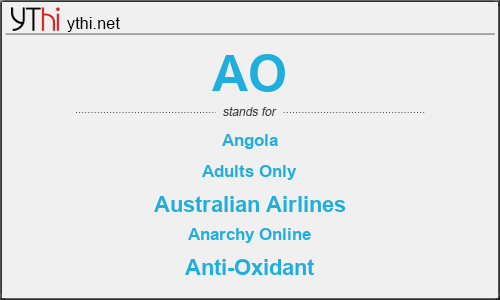 What does AO mean? What is the full form of AO?