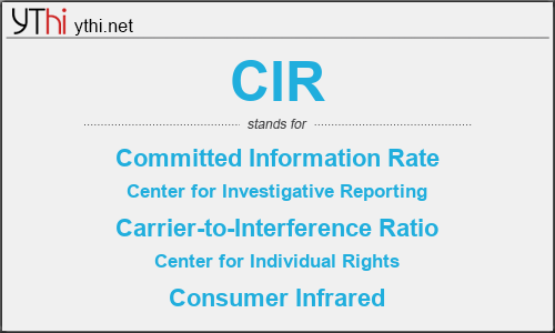 What does CIR mean? What is the full form of CIR?