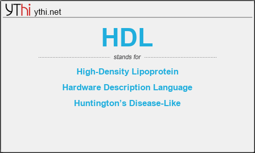 What does HDL mean? What is the full form of HDL?