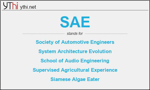 What does SAE mean? What is the full form of SAE?