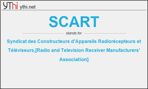 What does SCART mean? What is the full form of SCART?
