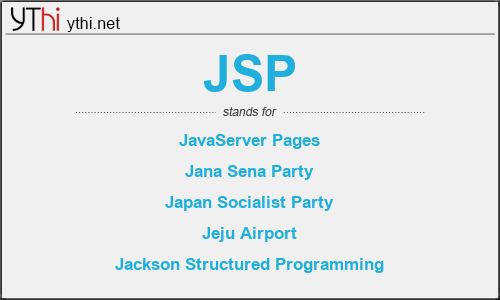 What does JSP mean? What is the full form of JSP?