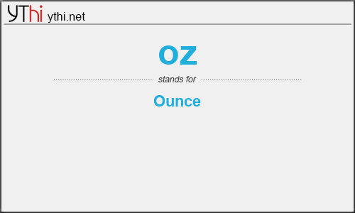 What does OZ mean? What is the full form of OZ?