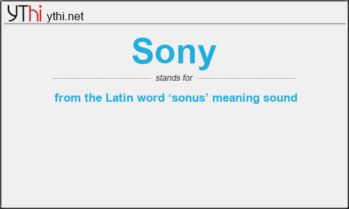 What does SONY mean? What is the full form of SONY?