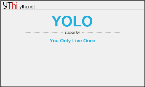 What does YOLO mean? What is the full form of YOLO?