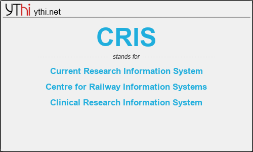 What does CRIS mean? What is the full form of CRIS?