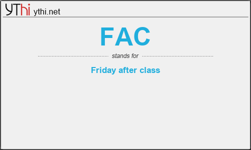 What does FAC mean? What is the full form of FAC?