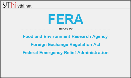 What does FERA mean? What is the full form of FERA?