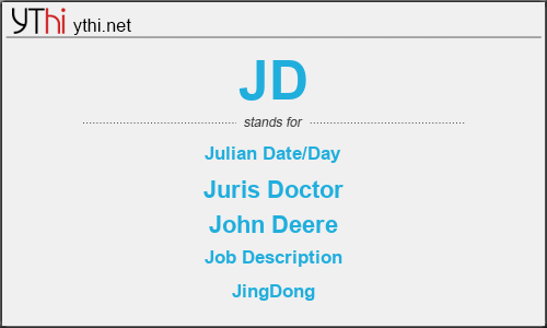 What does JD mean? What is the full form of JD?