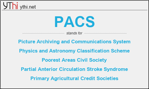 What does PACS mean? What is the full form of PACS?