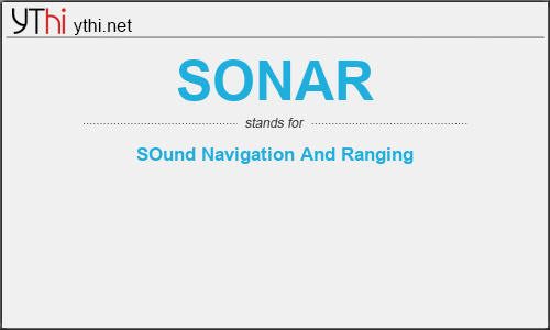 What does SONAR mean? What is the full form of SONAR?