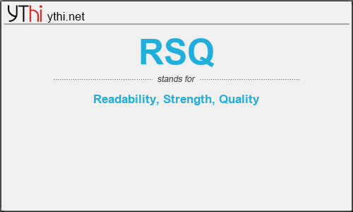 What does RSQ mean? What is the full form of RSQ?