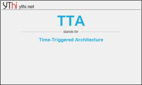 What does TTA mean? What is the full form of TTA?