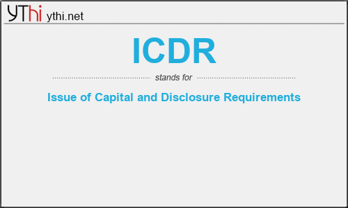 What does ICDR mean? What is the full form of ICDR?